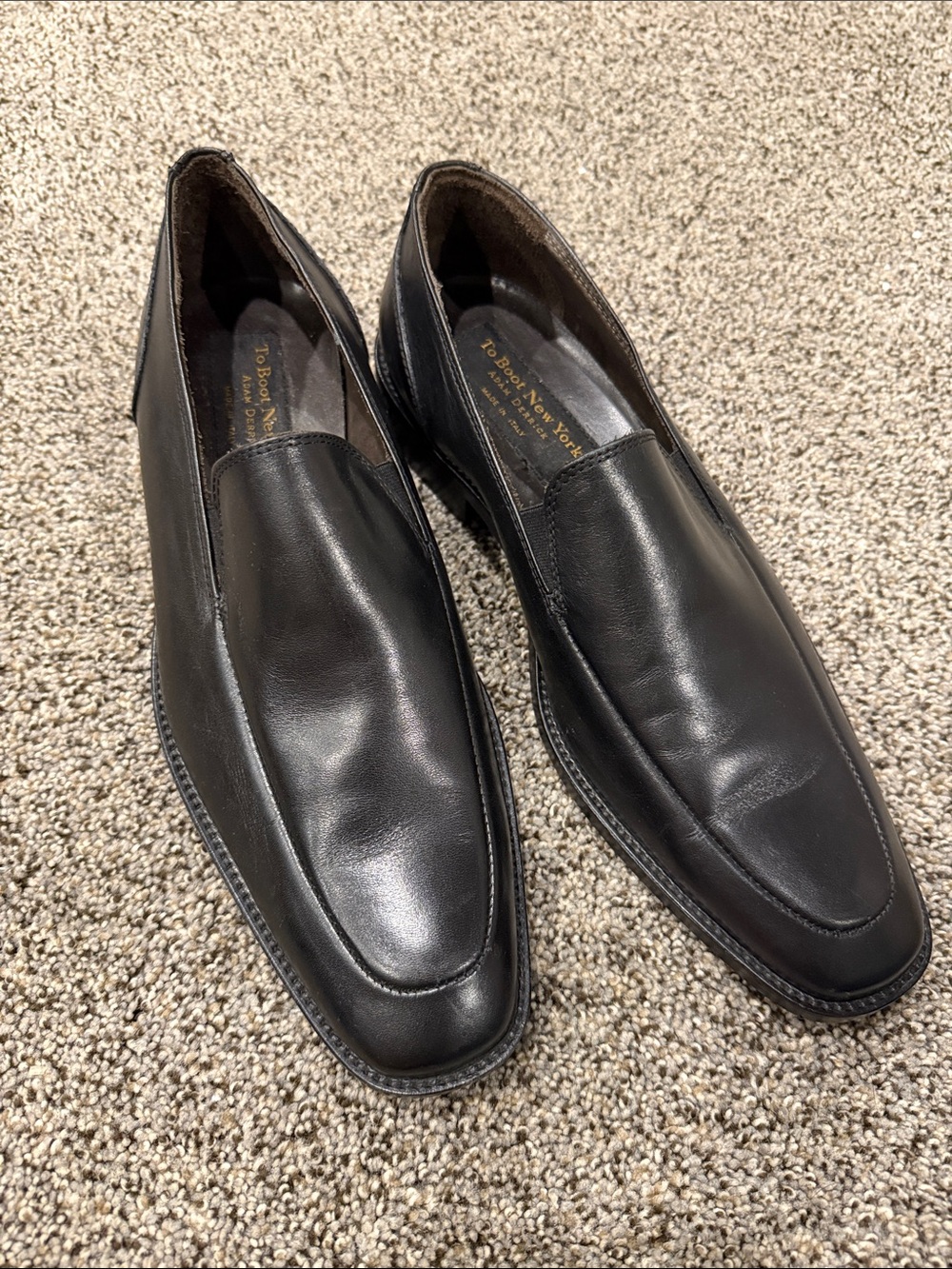 To Boot Black Leather Slip-On Loafers